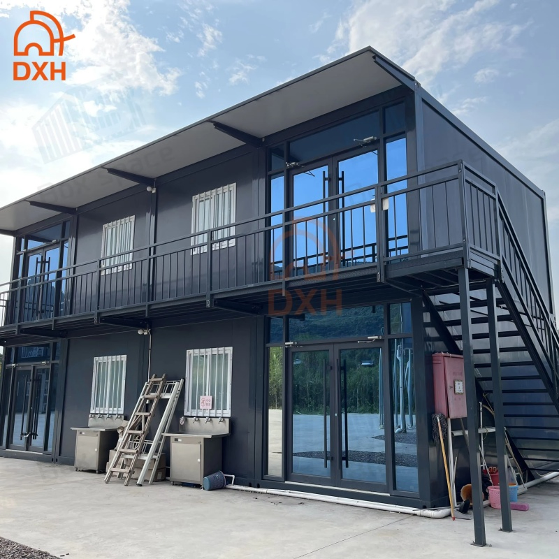 Dxh Customized Outdoor Hall Exhibition Hotel Villa Gym Living Dormitory China Prefabricated Glass Modular Homes Bedroom Prebricated Office Prefab School House