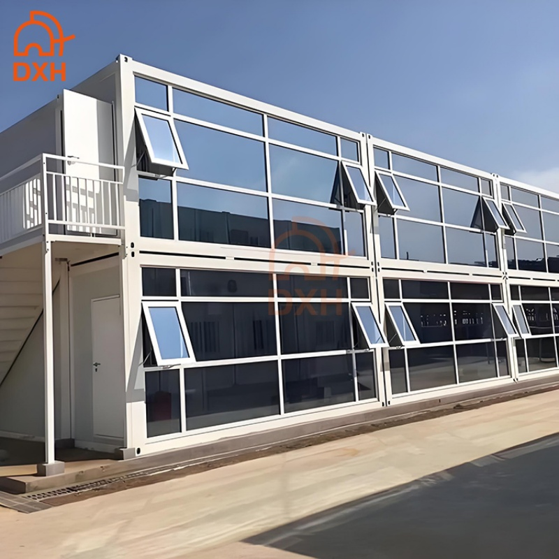 Dxh Customized Outdoor Hall Exhibition Hotel Villa Gym Living Dormitory China Prefabricated Glass Modular Homes Bedroom Prebricated Office Prefab School House