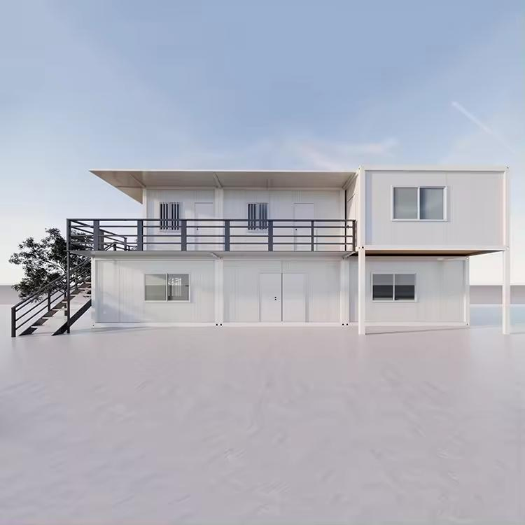 High Quality Double Storey Building Hurricane Proof Prefab Houses 2 Bed 2 Bath Prefabricated Flat Pack Homes Hotel