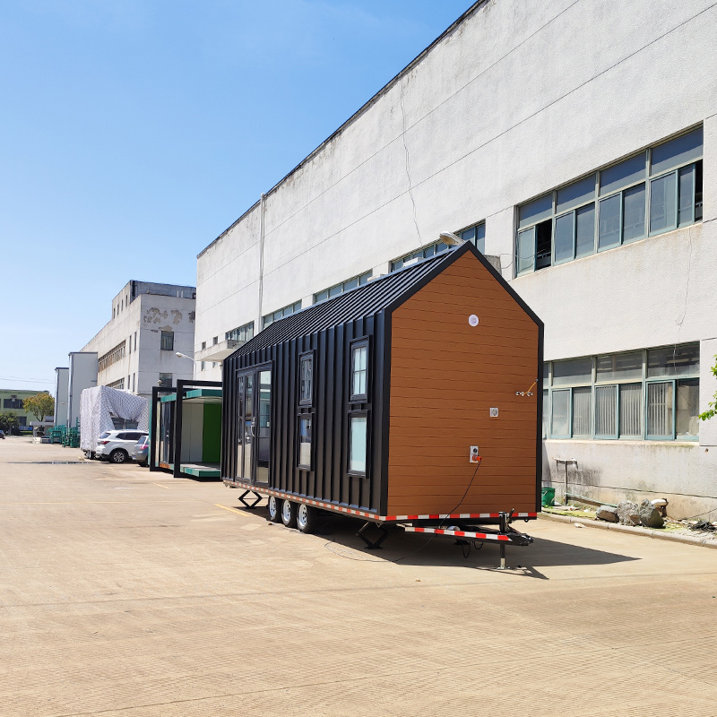 Au/EU/USA Standard Prefabricated Modular House Light Steel Structure Tiny House on Wheels with Trailer