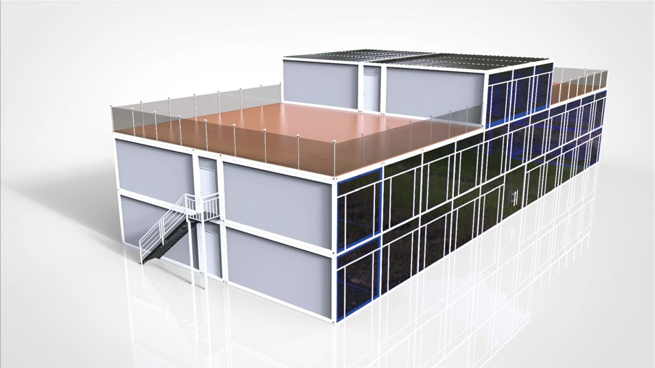 New Design Double Storey Container House Office Prefabricated Homes 40 FT Container House for Office