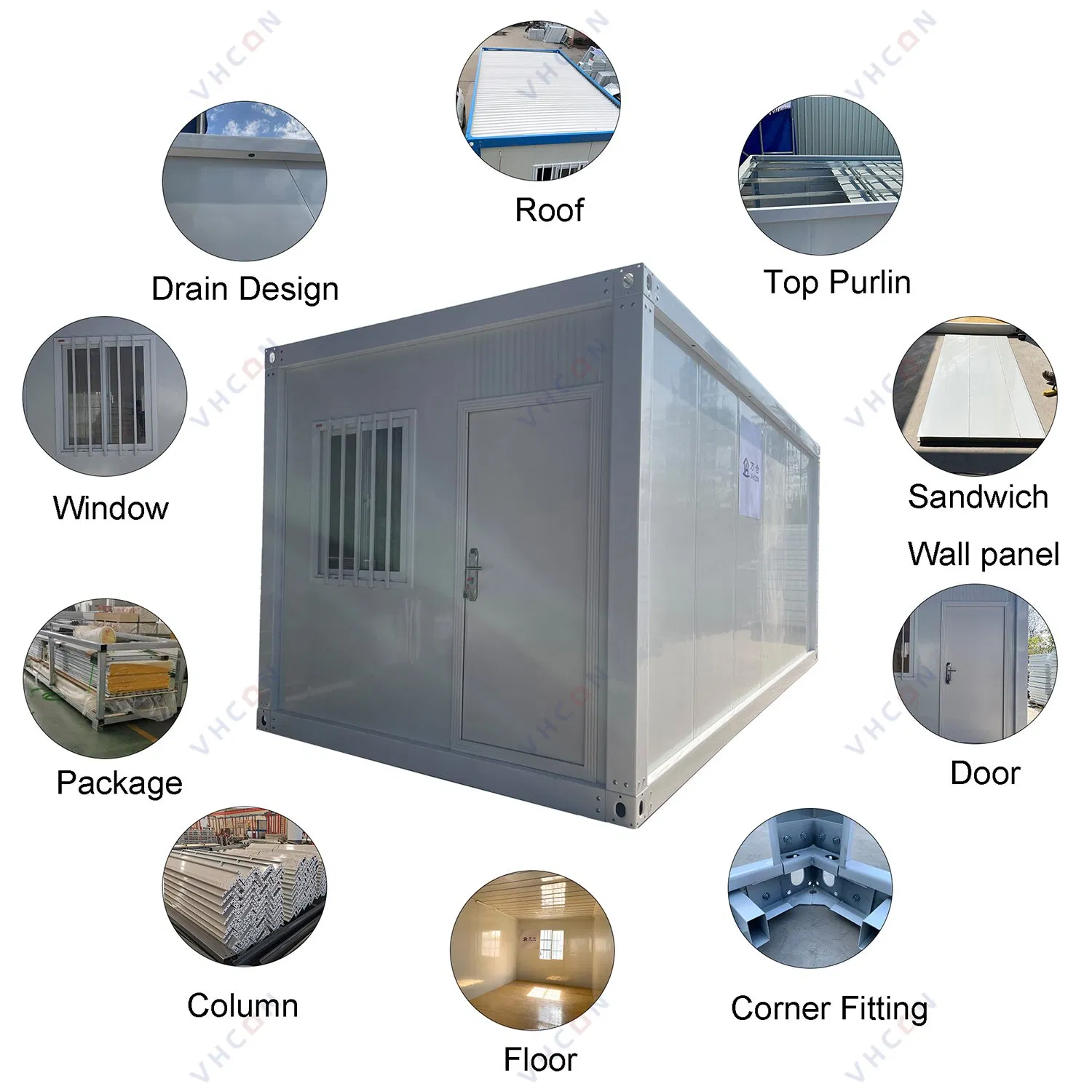 Using Steel Structural Materials Removable Flat Packaging Container for Small Family Backyard Prefabricated Modular Residential Buildings Prefabricated House