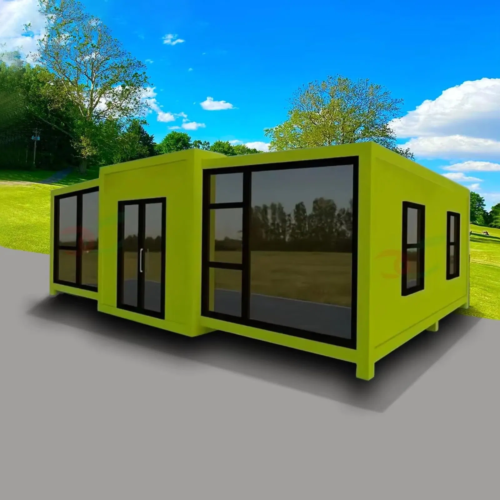 Expandable Prefabricated House -Modular Foldable House Steel Frame House Portable Home for Office, Camping, Emergency Shelter -Quick Assembly &amp; Weatherproof