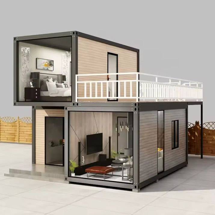 Fireproof Prefabricated House Portable Office Modern Modular Container House Warehouse Detachable Tiny Containers House