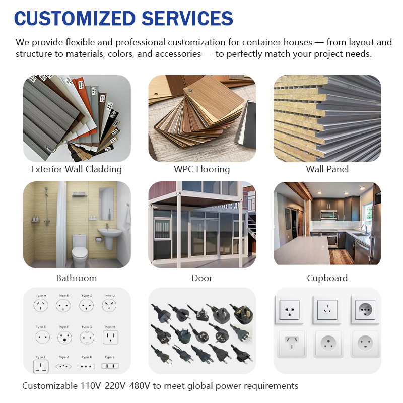 Fast Build Fireproof Materials Customized Site 20FT Modular Prefab Prefabricated Detachable Container House for Living