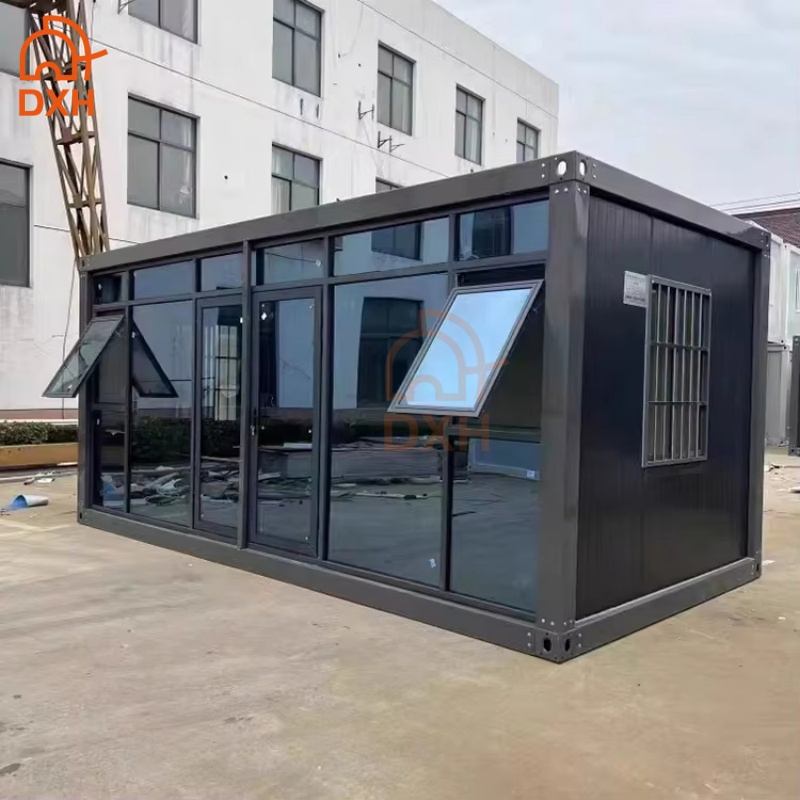 Dxh Customized Outdoor Hall Exhibition Hotel Villa Gym Living Dormitory China Prefabricated Glass Modular Homes Bedroom Prebricated Office Prefab School House