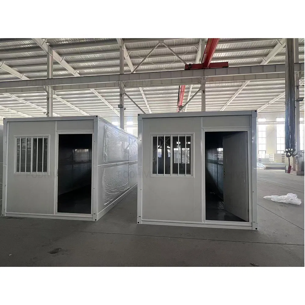 Prefab Folding Container House All-Weather Rectangular Capsule Design with EPS/Rockwool Sandwich Panel