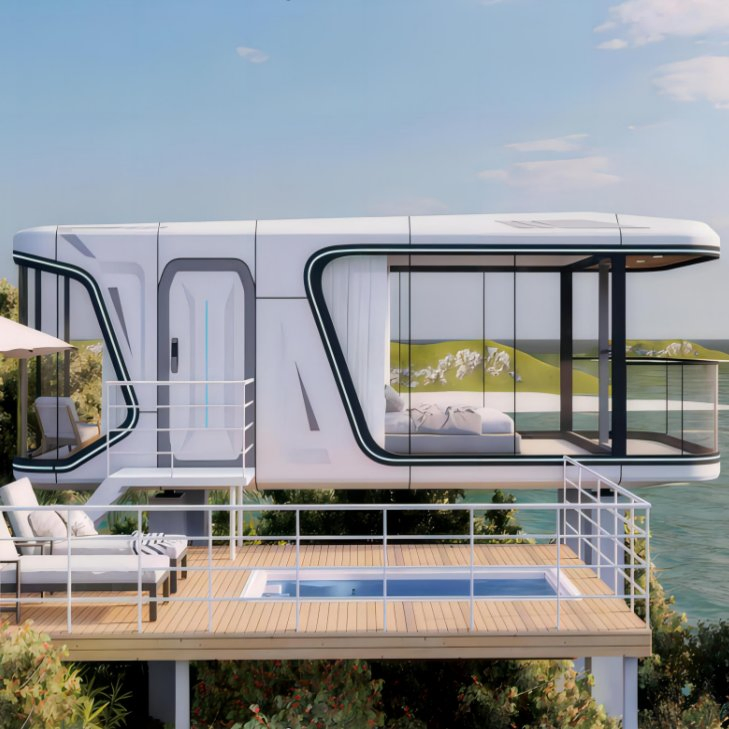 Prefab Modular Portable Waterproof Capsule House Prefabricated Vessel Hotel Sleep Pod Space Capsule