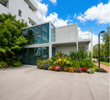 Prefabricated Container Housing Modular Flat-Roofed Units Are Ready to Install and Use for Construction Site Hospitals and Dormitories