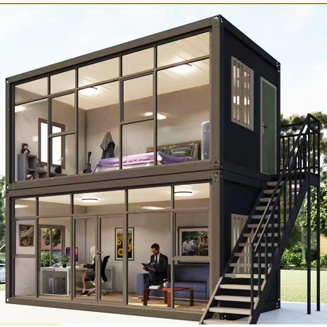 Manufacture Design Luxury Prefabricated Shipping Container Homes 3 Bedroom Double Storey Mansion Modular House for Living