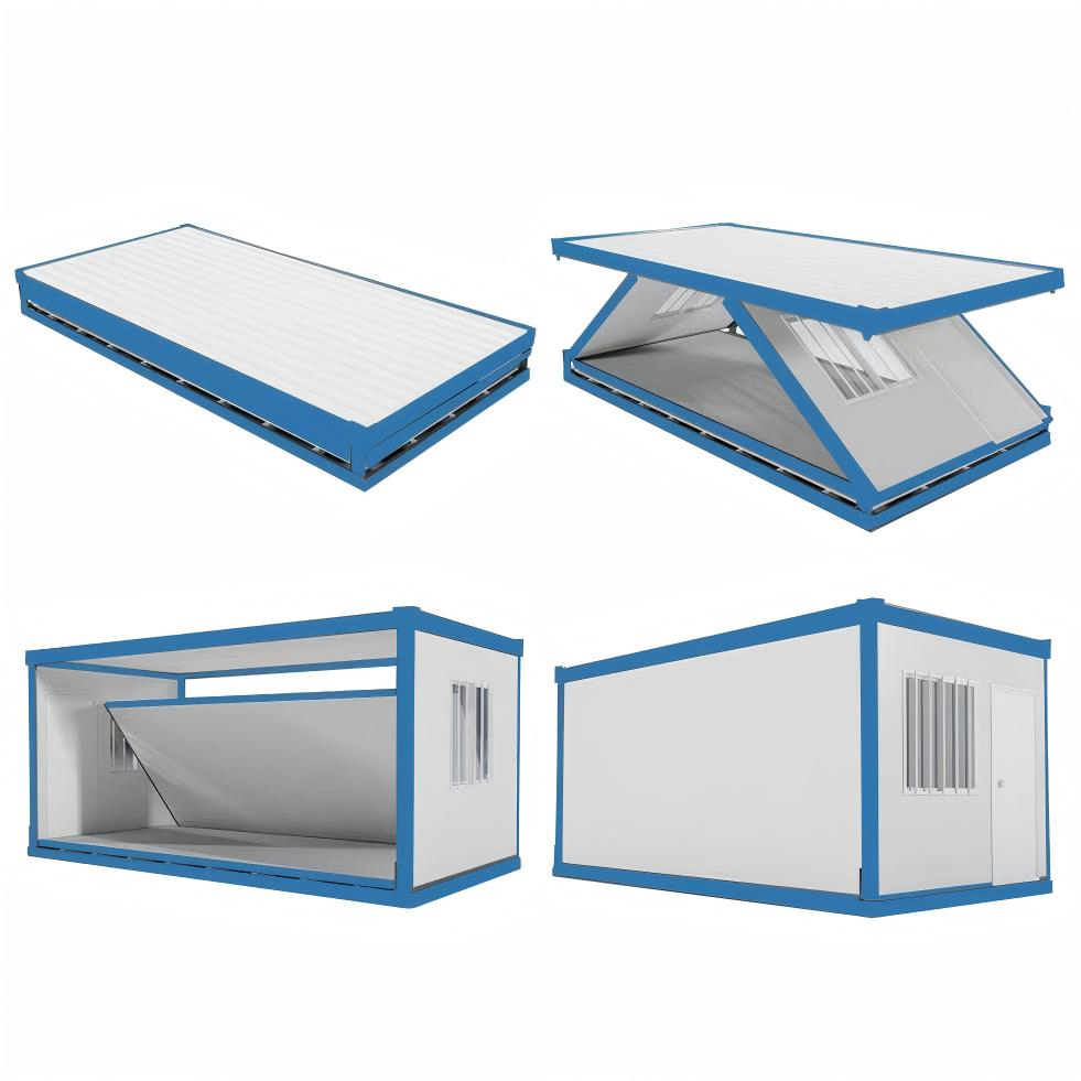 Prefab Folding House Prefabricated Double Storey Portable Foldable Flat Pack Container House