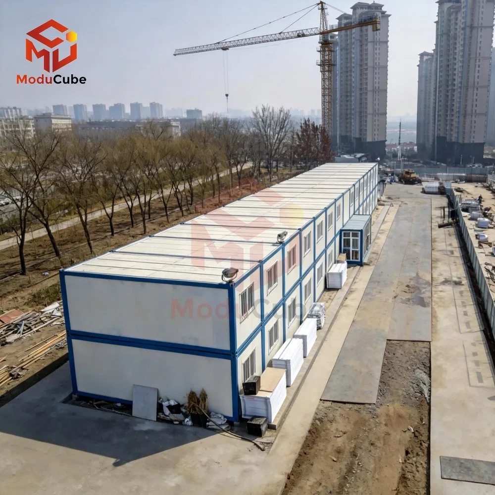 Prefabricated Light Steel Shipping Container Building House for Labor Camp with Kitchen Toilet Bathroom