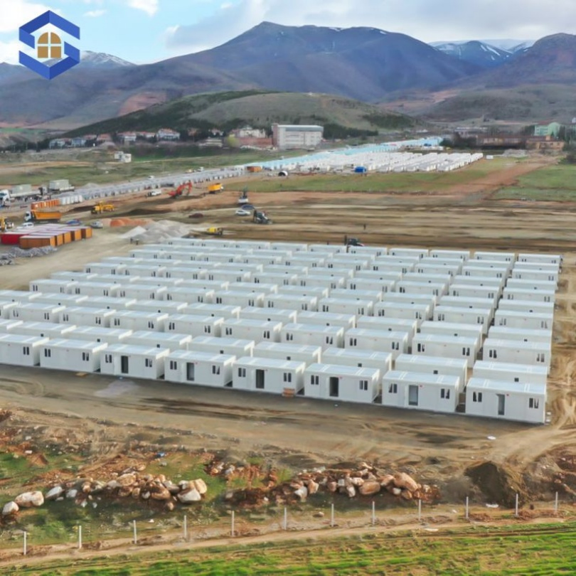 Eco-Friendly Double-Storey Multi-Unit Thermal Insulation Detachable with Bathroom Prefab Prefabricated Container Tiny House for Construction Sites