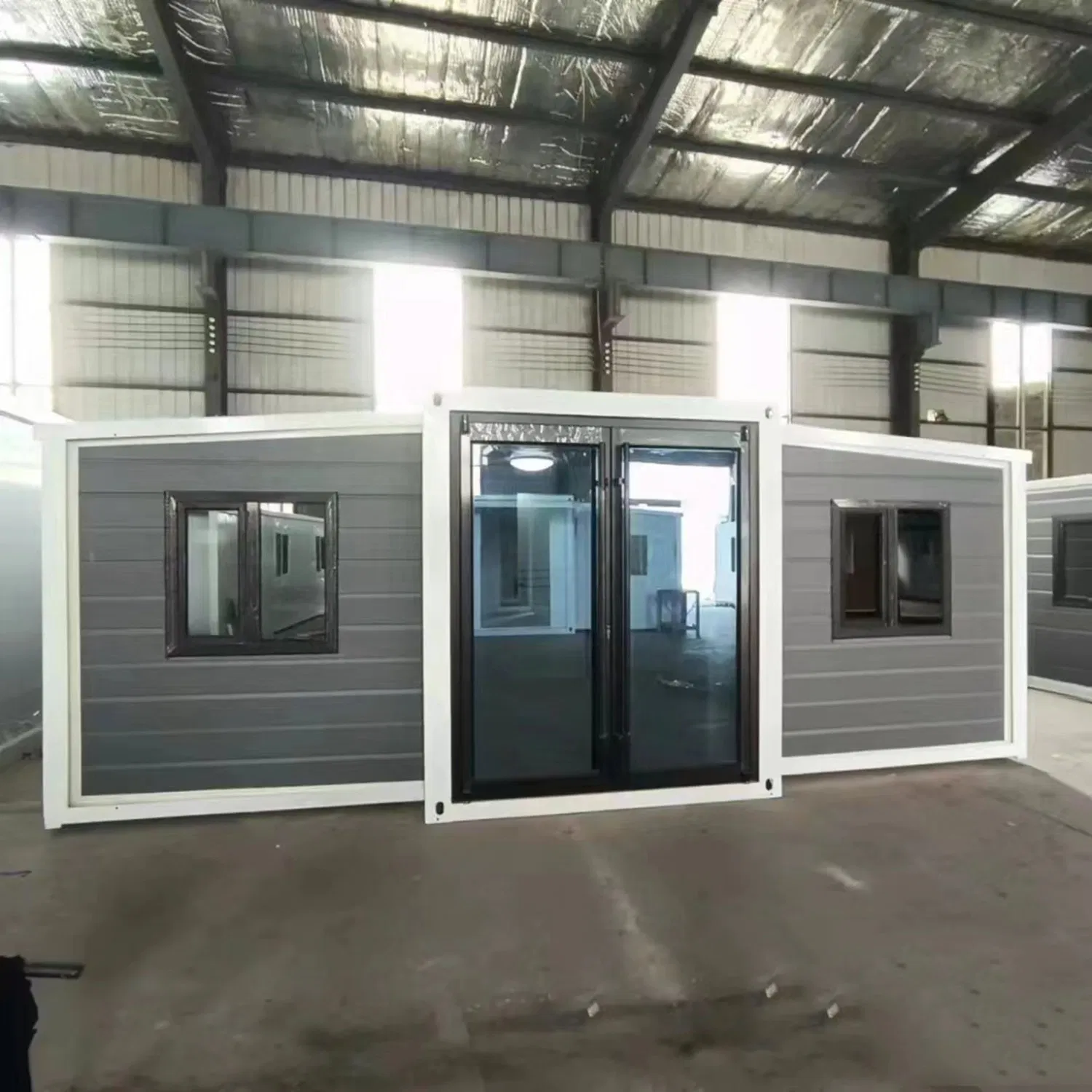 20 Foot Foldable Double Wing Three in One Family Container Residential Building with Steel Prefabricated Housing, Foldable House