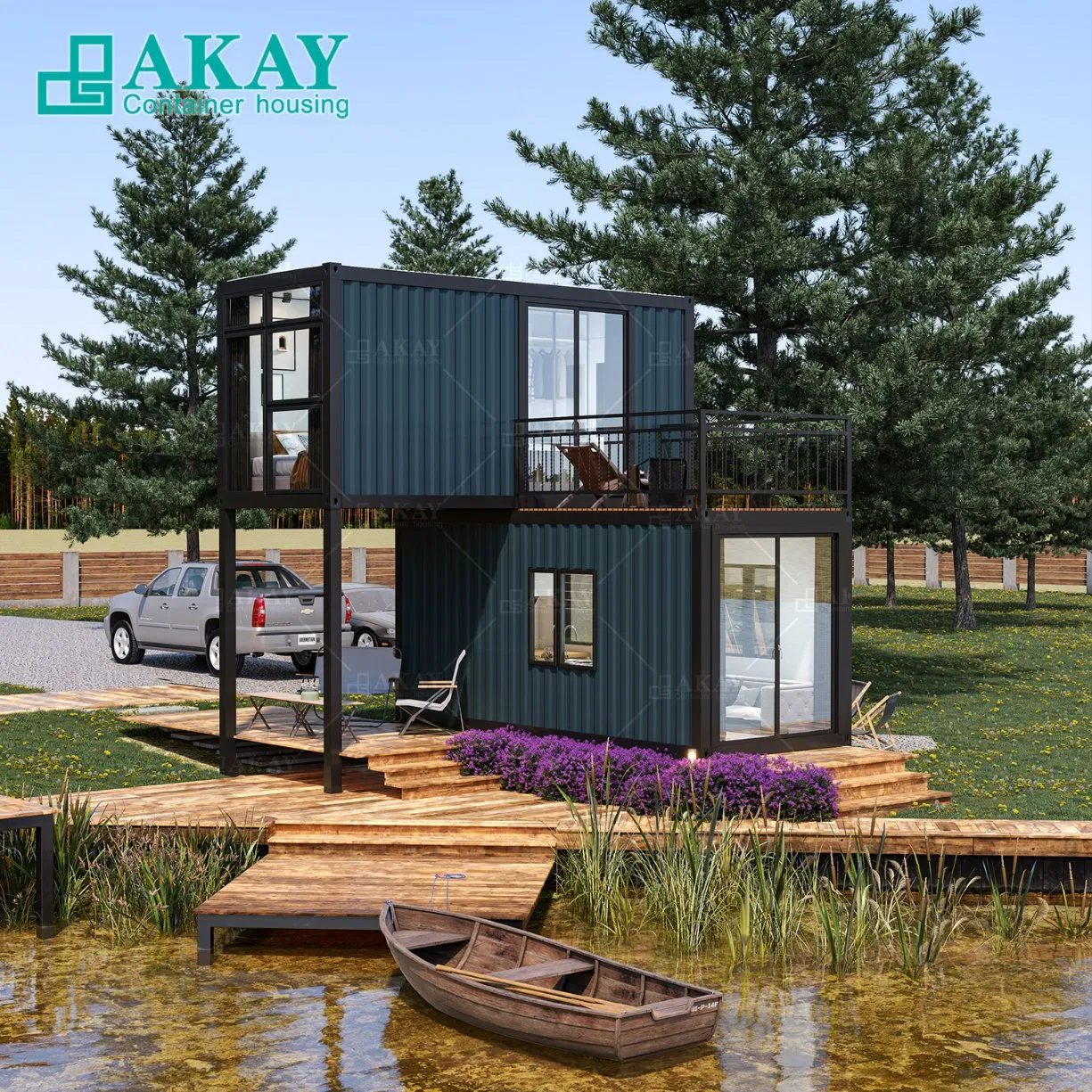 Portable/Mobile Luxury Flat Pack EPS Sandwich Panel Prefabricated/Prefab Container House/Office/Home/Accomodation/Villa for Living Prefabricated-Building