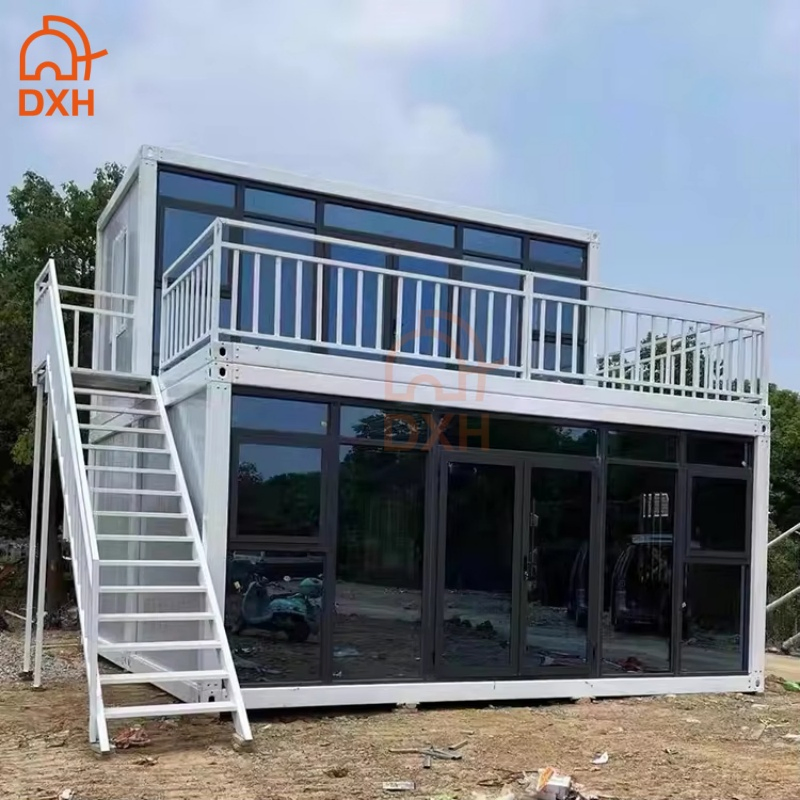Dxh Customized Outdoor Hall Exhibition Hotel Villa Gym Living Dormitory China Prefabricated Glass Modular Homes Bedroom Prebricated Office Prefab School House