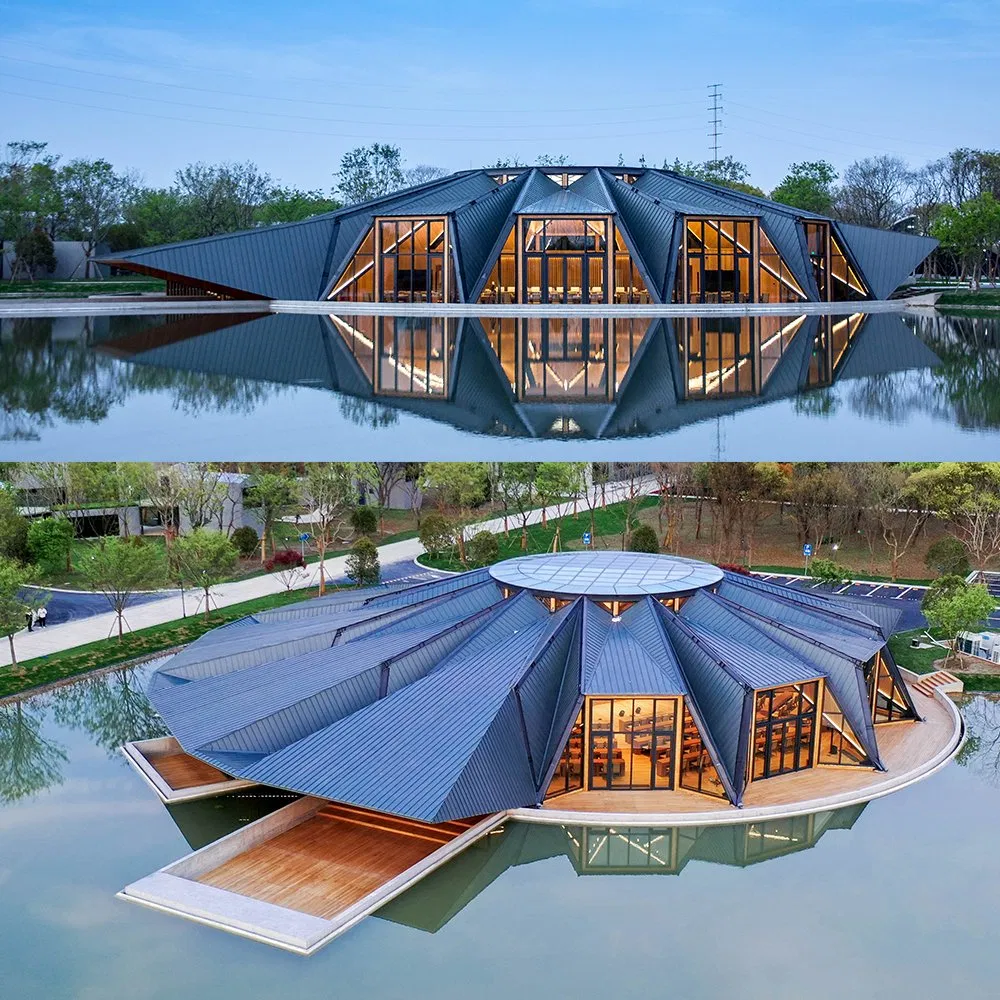 Wholesale Manufacturing New Design Modular Portable Prefabricated Light Steel Frame Structure Construction Building Material Hangar House with Sandwich Panel