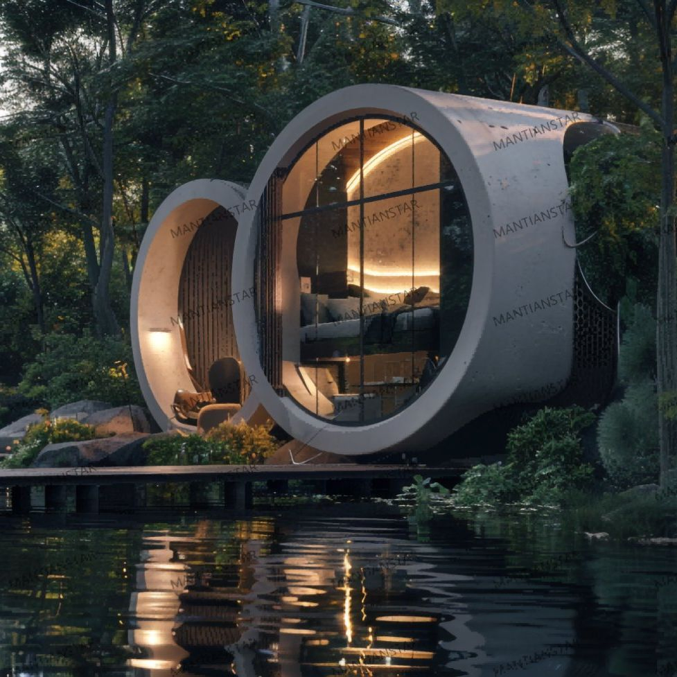 Cheap China Customized Fold Aluminium Garden Mobile Smart Tiny Prefab Luxury Villa Portable Living Space Capsule Movable Modular Prefabricated Container House