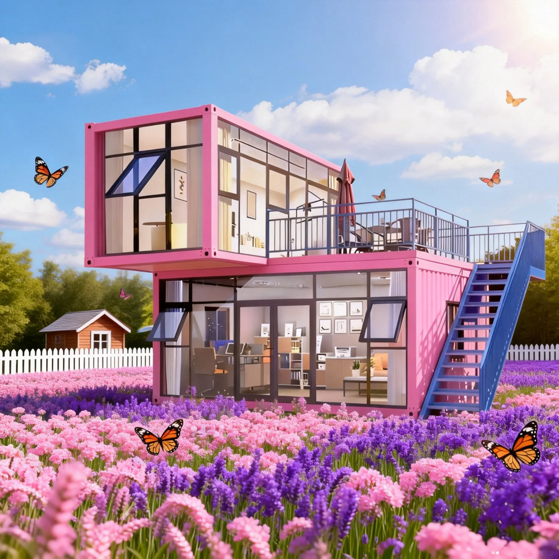 Modern Style Steel and Glass Structure Modular Light Container House Prefabricated House