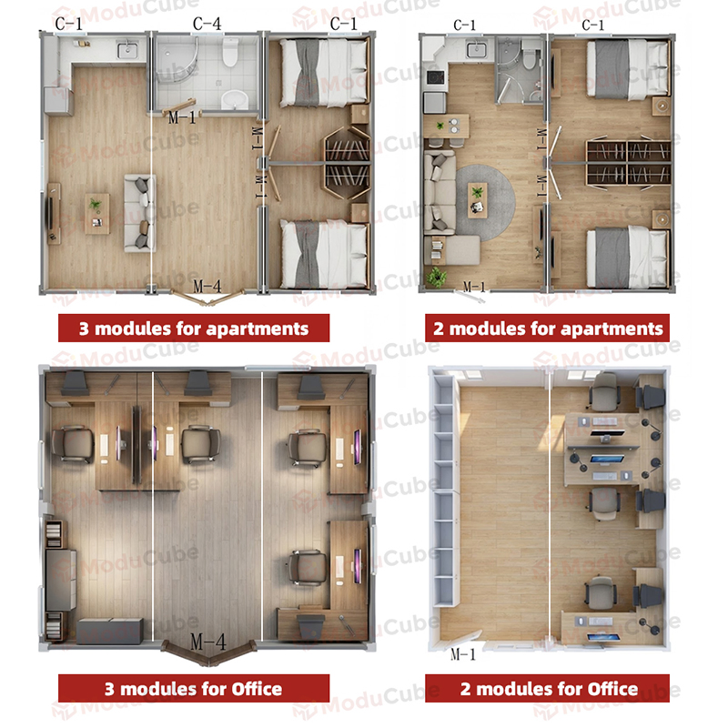 Prefabricated Flat Packaging Folding Prefabricated Modular Container Office