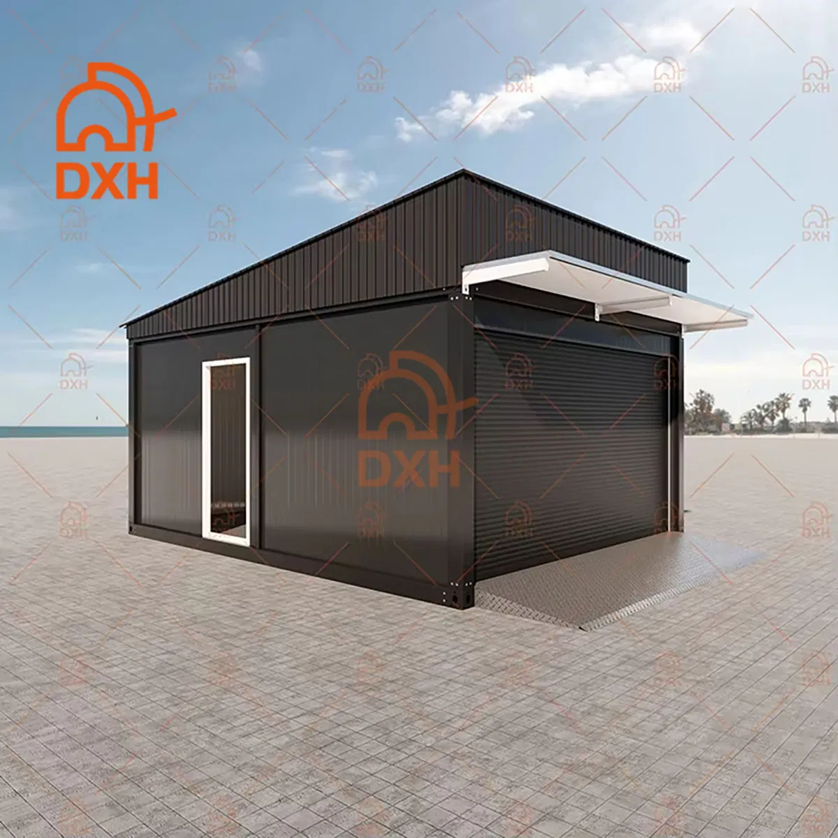 Dxh Airbnb Modular Sandwich Panel Shop Workshop Mobile Steel Frame Beach Hut Camp Detachable Library Outdoor Camp Container House