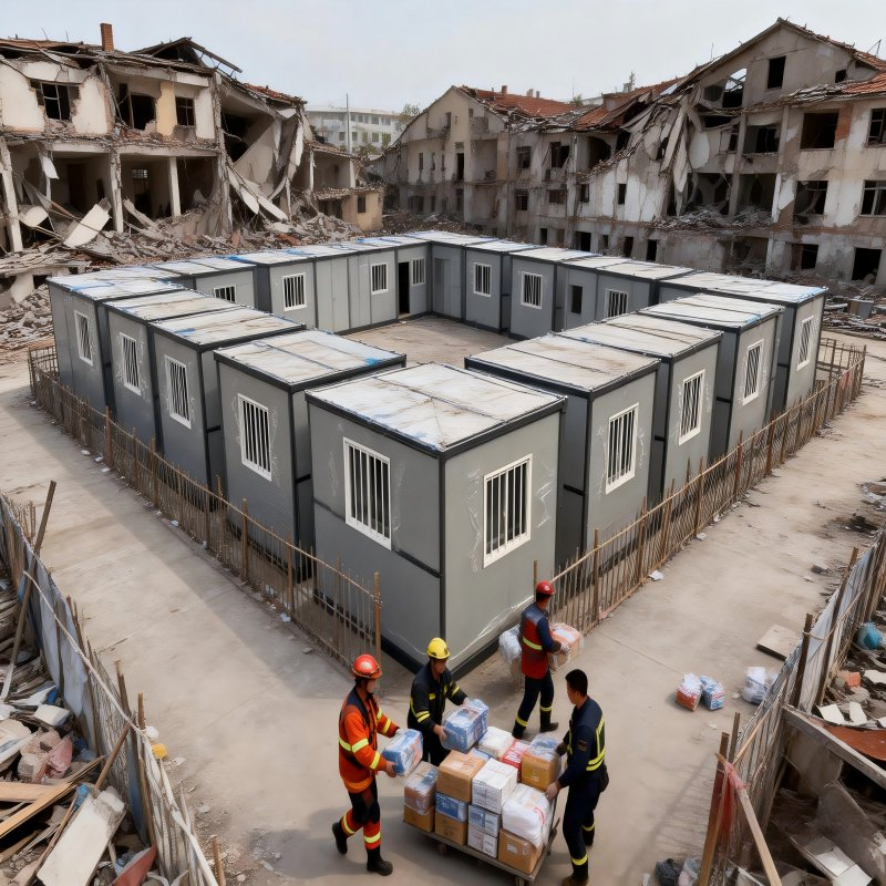 Factory Direct Dual-Wing Folding House 10-Min Quick Assembly Prefab Home for Construction Site Disaster Relief