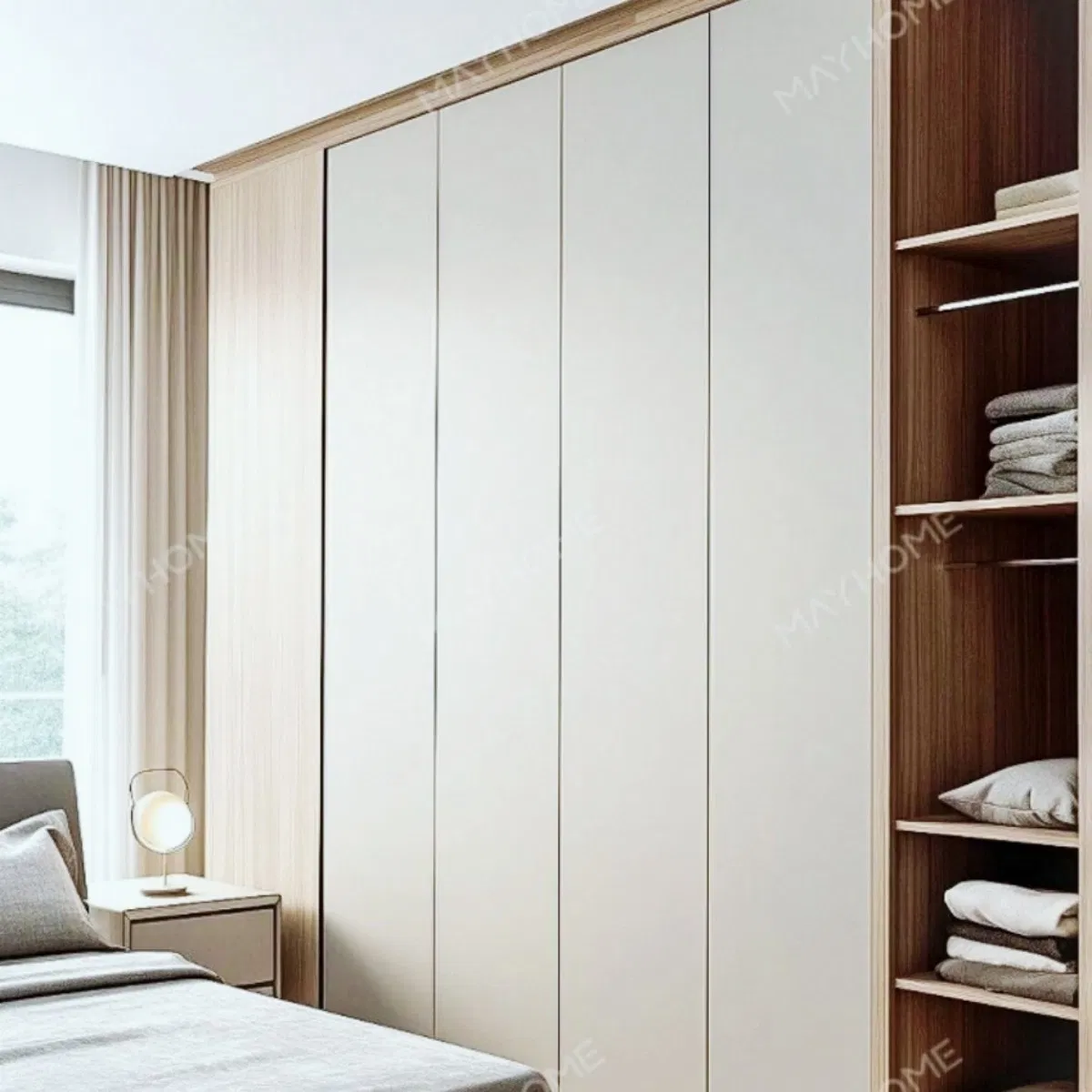 Brushed Texture Anodized Layer Space Saving Pet Friendly Built-in Wardrobe Unit with Factory Price