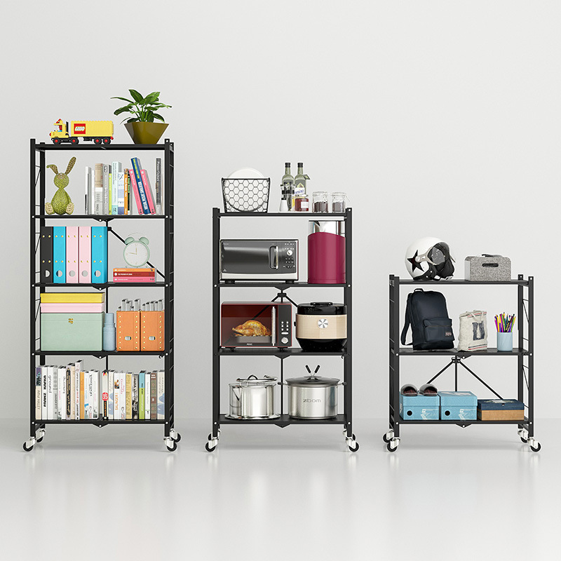 Rack Foldable Shelf Shelves Storage 5 Folding Movable Metal Shelving Klappbar Shop Collapsible