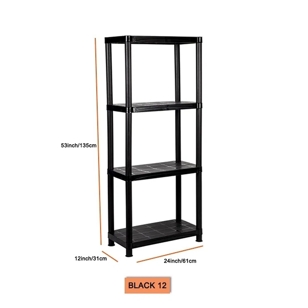 Strong Load-Bearing Capacity Wholesale Customized Black 12 Storage Plastic Collapsible Shelf