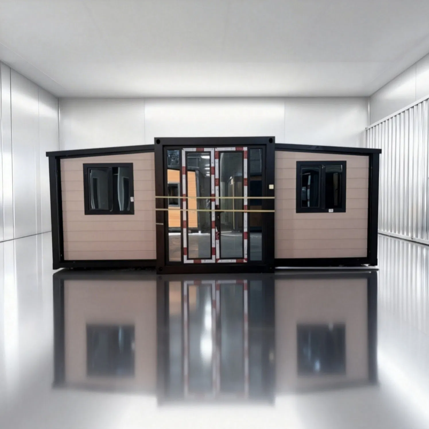 40FT Double Wing Expandable Modular Unit with 8mm Heavy Duty Lugs and 0.27mm Orange Peel Corrugated Surface Finish