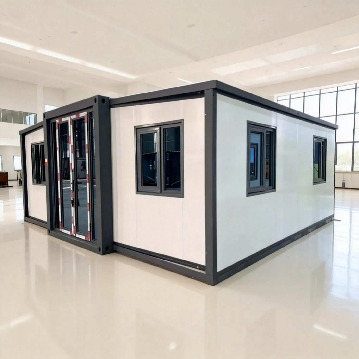 Expandable Twenty Foot Double Wing Housing Unit with 40X60mm Steel Base and 0.27mm Durable Orange Peel Cladding