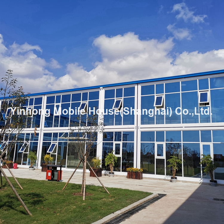 China Export Durable Prefab Container House Flat Pack Office Container Office with Glass Curtain
