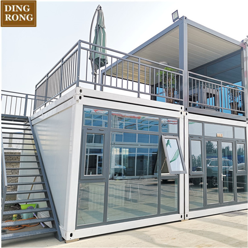 China Luxury Prefab/Prefabricated Steel Mobile Modular Portable Flat Pack Small Garden 10FT 20FT 40FT Glass Shipping Container Site House Home Office for Sale