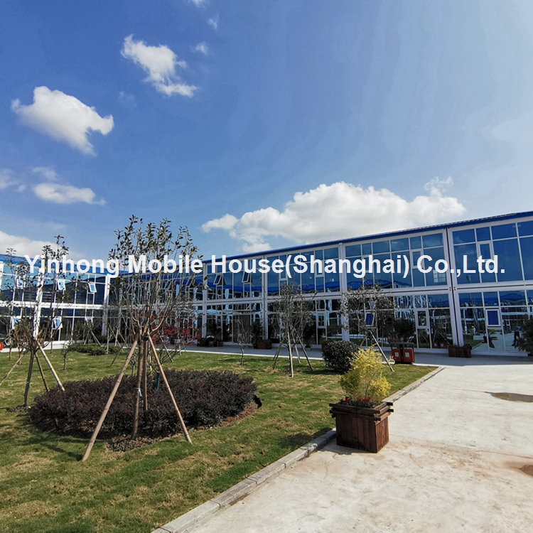 China Export Durable Prefab Container House Flat Pack Office Container Office with Glass Curtain