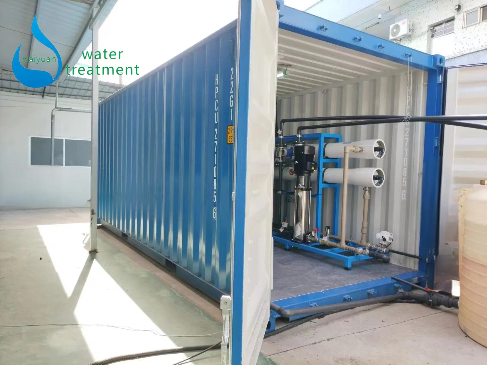 Container RO System Mobile Reverse Osmosis Water Filtration System Containerized Mobile Water Treatment Systems Unit Device Solutions Container Reverse Osmosis
