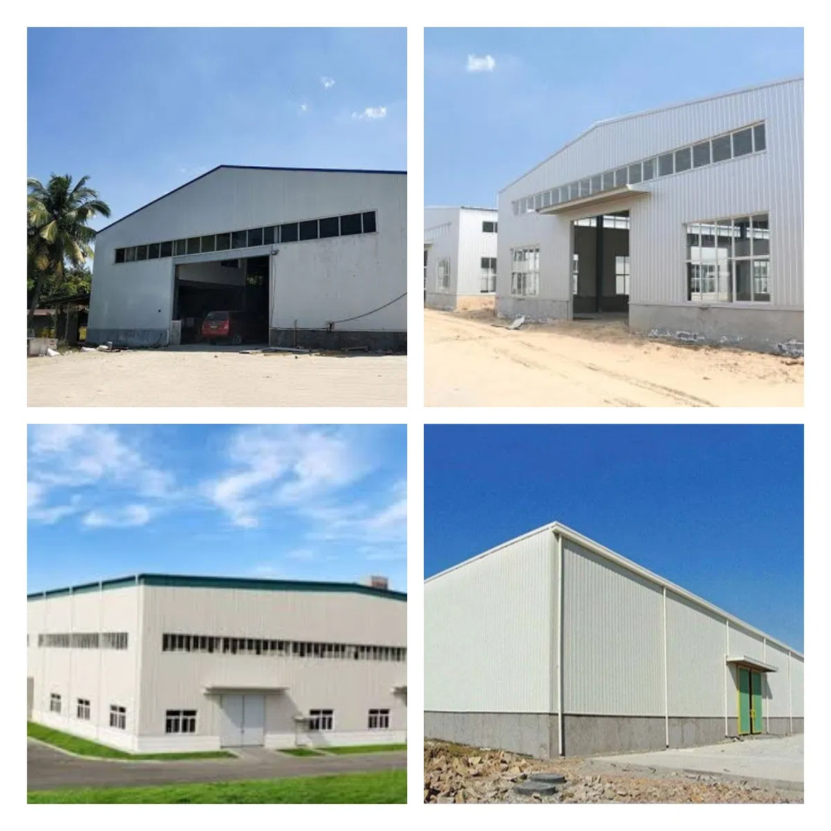 Industrial Prefabricated Steel Structure Construction Building Farm Storage Shed with Foldable Garage