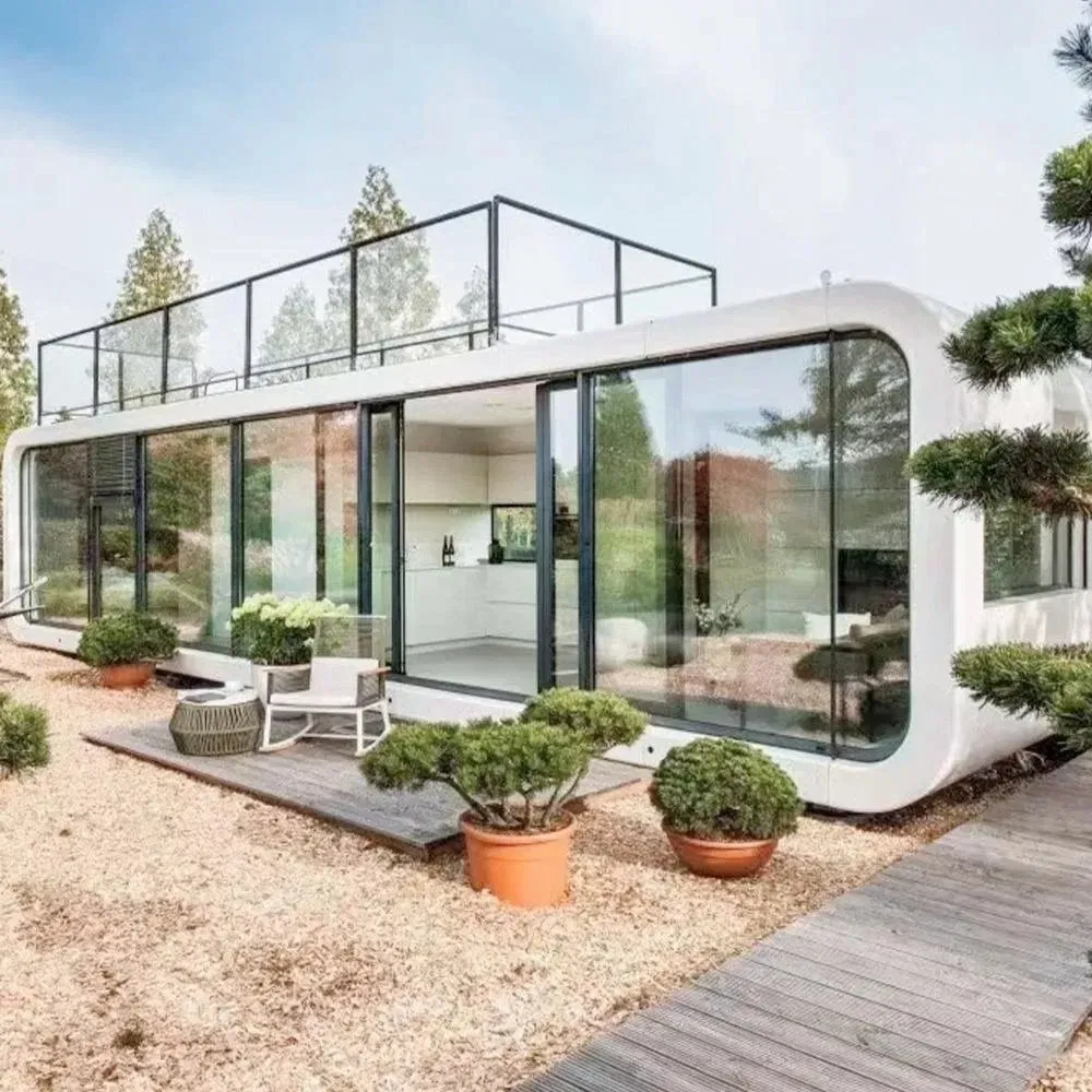 China Top Supplier Prefab Apple Cabin 20FT/30FT/40FT Modular Detachable House Made of Double Layer Insulated Sandwich Panel House for All Season Use Resort