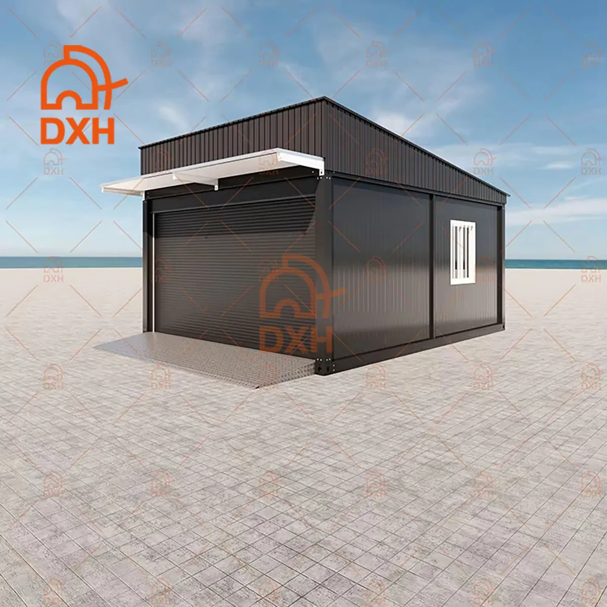 Dxh Airbnb Modular Sandwich Panel Shop Workshop Mobile Steel Frame Beach Hut Camp Detachable Library Outdoor Camp Container House