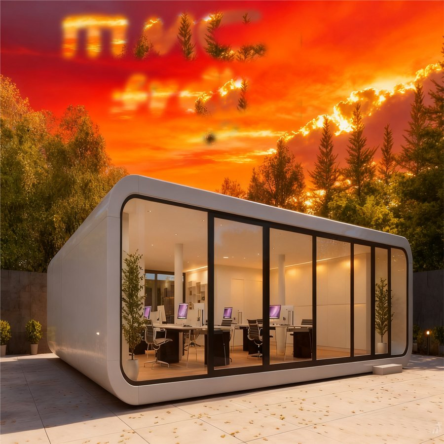 Space Capsule Hotel Container Home Sleep Pod Mobile Tiny House Apple Cabin