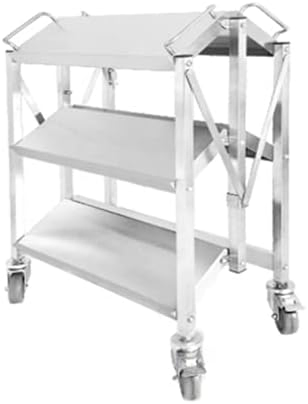 Stainless Steel Folding Utility Cart Collapsible Serving