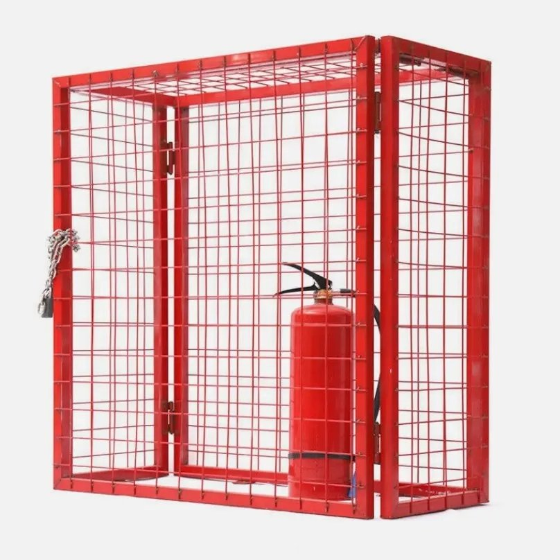 Heavy-Duty Collapsible Black Steel Gas Bottle Storage Unit