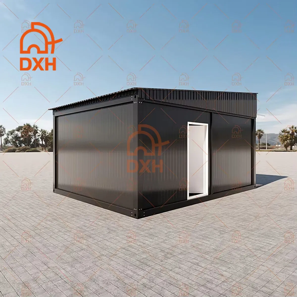Dxh Airbnb Modular Sandwich Panel Shop Workshop Mobile Steel Frame Beach Hut Camp Detachable Library Outdoor Camp Container House