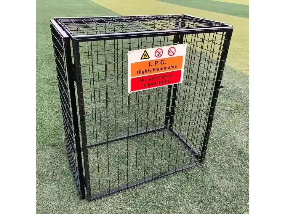 Heavy-Duty Collapsible Black Steel Gas Bottle Storage Unit