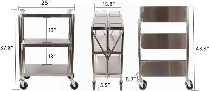 Collapsible Serving Cart View 3