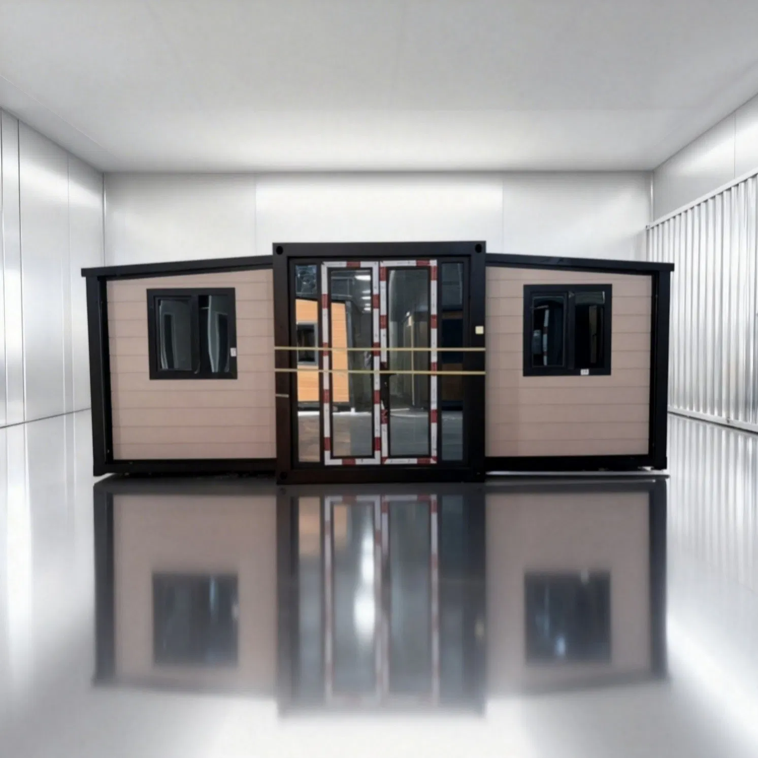 40FT Twin Wing Modular Housing Unit with No Nail Wall System and 40X60mm Reinforced Square Tube Bottom Structure