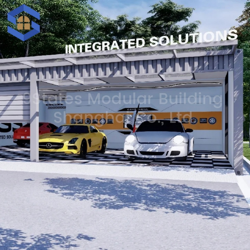 Relocatable Standardized Dimensions Welded Frame Modular-Sized Prefabricated Building for Garages in Small Office Buildings/Startup Parks