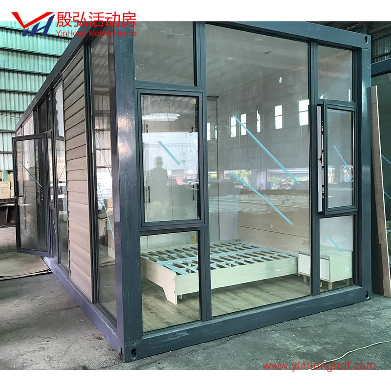 China Export Durable Prefab Container House Flat Pack Office Container Office with Glass Curtain