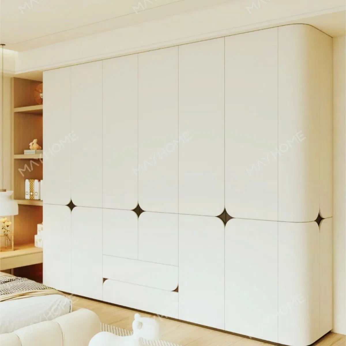 Brushed Texture Anodized Layer Space Saving Pet Friendly Built-in Wardrobe Unit with Factory Price