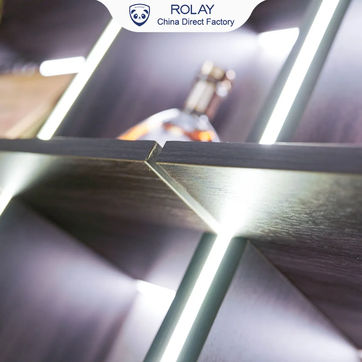 Factory Tamper Resistant Rustproof Frame Wood Grain Transfer Glossy Aluminum Display Rack Unit