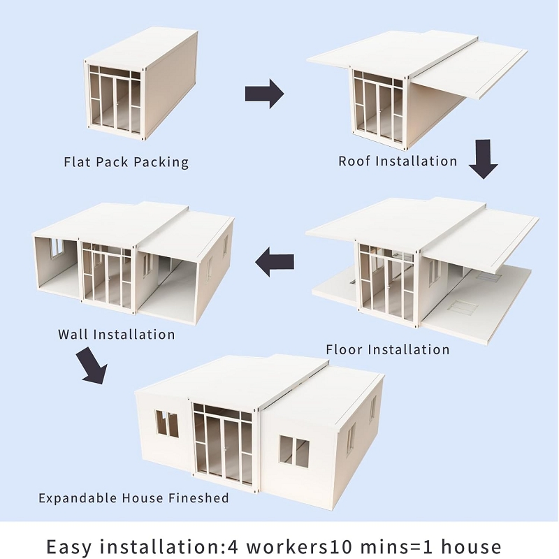 Portable 22FT Lightweight Steel Z-Fold Container Cabin for Easy Transport